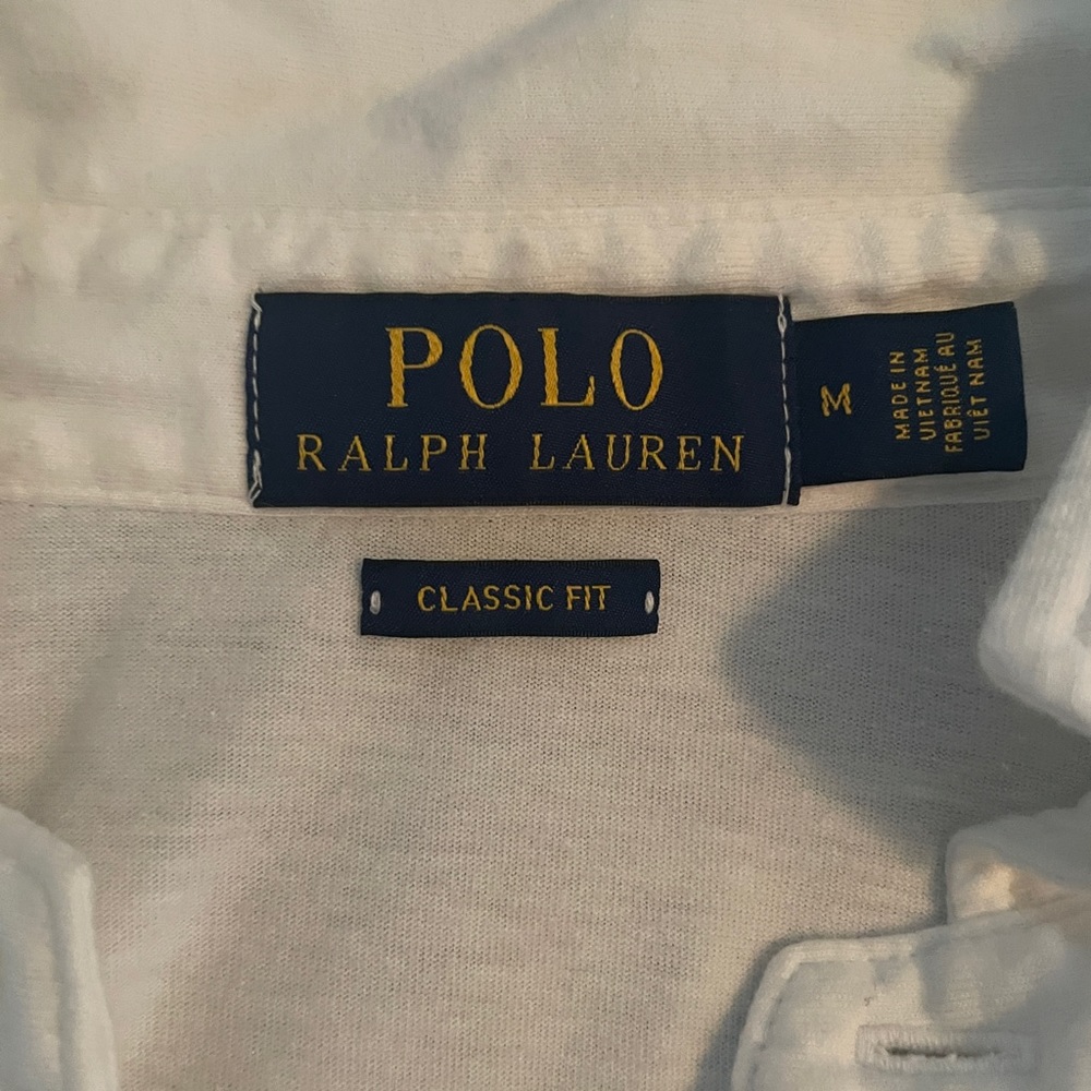 White polo collar shirt
